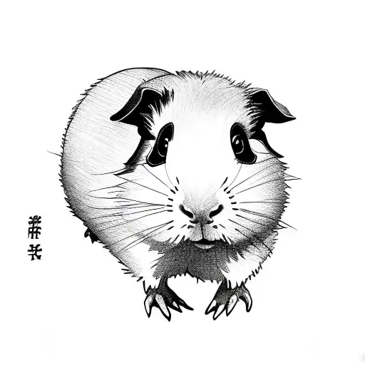 simple guinea pig tattoo design idea