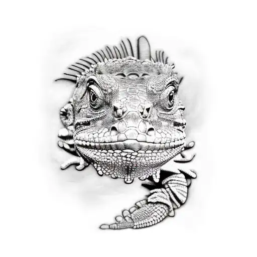 Teacher iguana tattoo design idea
