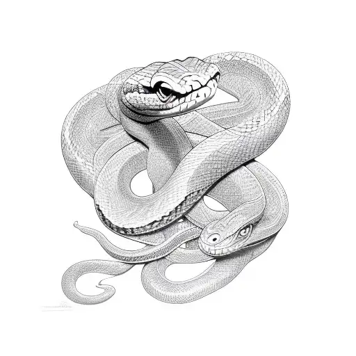 snake biting my skin tattoo design idea