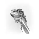 Teacher iguana tattoo design idea