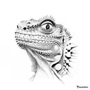 Teacher iguana tattoo design idea