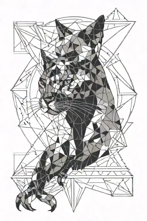 Space cat tattoo design idea