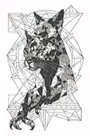 Space cat tattoo design idea