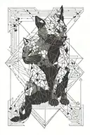 Space cat tattoo design idea