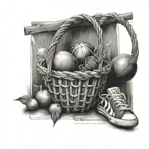 basket, gym y barrio tattoo design idea