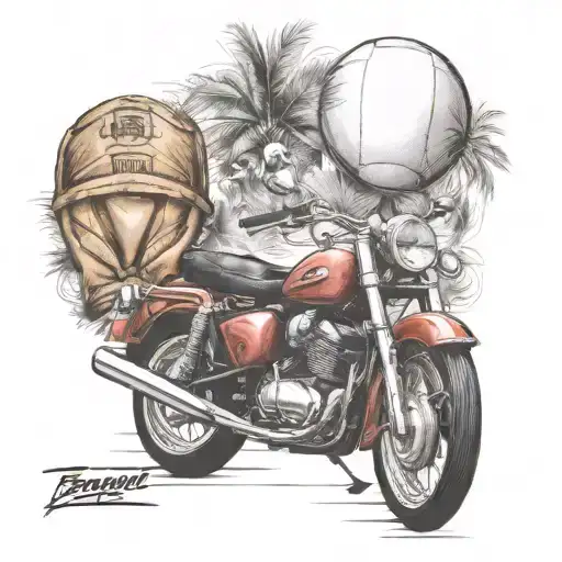 basquetball, motos y narcos tattoo design idea