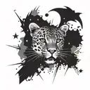 Incorporate leopard print patterns into a tattoo of twinkle stars and grunge y2k lines tattoo design idea