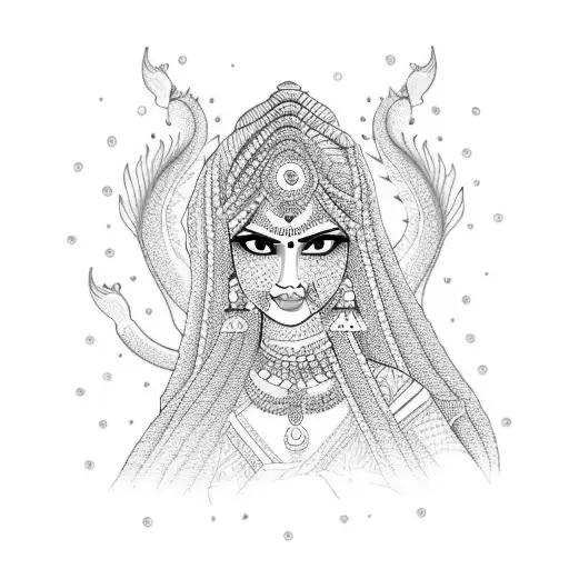 indian girl with dragon tattoo design idea