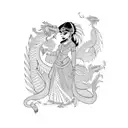 indian girl with dragon tattoo design idea