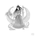 indian girl with dragon tattoo design idea