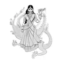 indian girl with dragon tattoo design idea