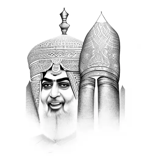 Mohammad reza pahlavi with Persepolis tattoo design idea