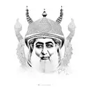 Mohammad reza pahlavi with Persepolis tattoo design idea