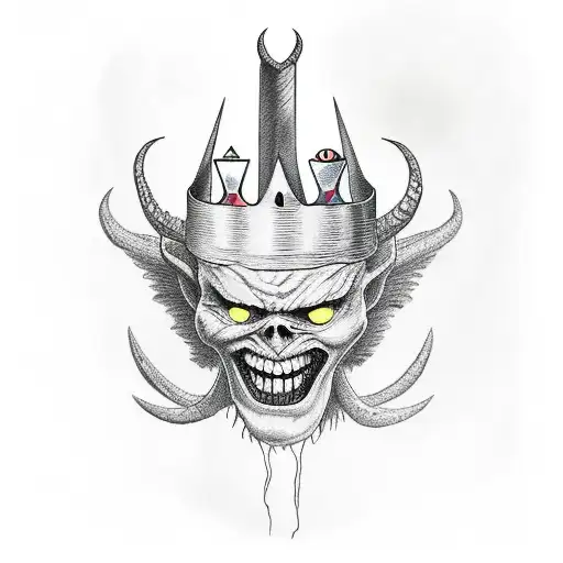  devil with a crown tattoo design idea