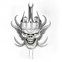  devil with a crown tattoo design idea