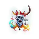  devil with a crown tattoo design idea