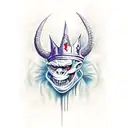  devil with a crown tattoo design idea