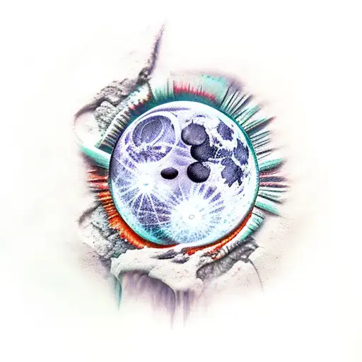 dark elk, moon, mistery tattoo design idea