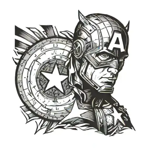 Captain America tattoo design idea