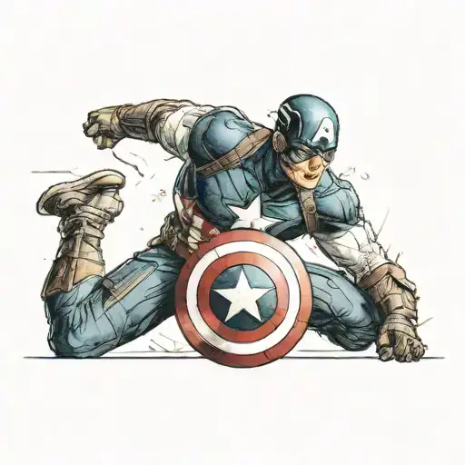 captain America tattoo design idea