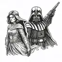 darth vader vs anakin tattoo design idea