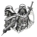 darth vader vs anakin tattoo design idea