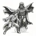 darth vader vs anakin tattoo design idea
