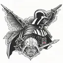 darth vader vs anakin tattoo design idea