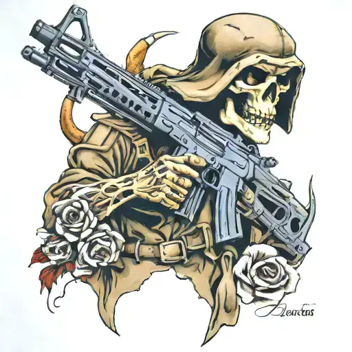 reaper, m-16, usmc vietnam 3/9 tattoo design idea