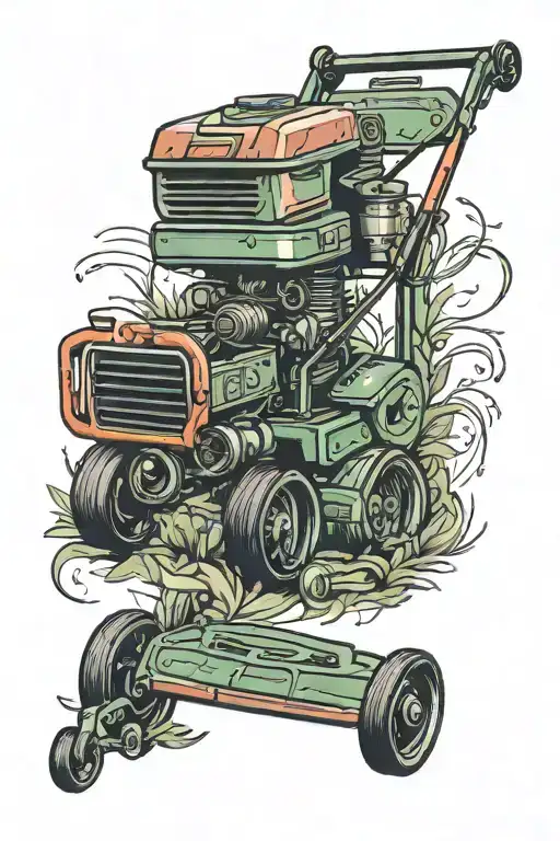Lawnmower tattoo design idea