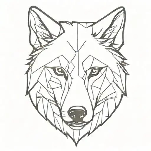 Black & White Noble wolf  tattoo design idea