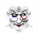 ghostmane clown smoking joint tattoo design idea