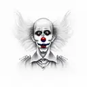 ghostmane clown smoking joint tattoo design idea