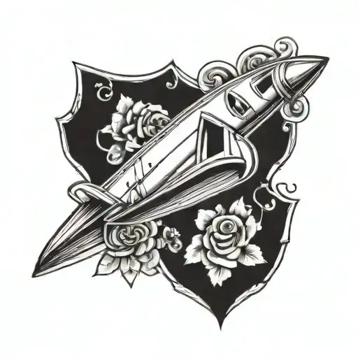 paper plane flying tattoo design idea