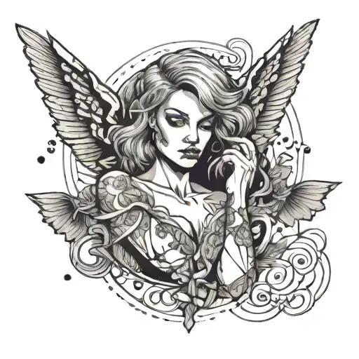 empowered woman posing your body is a battleground text tattoo design idea