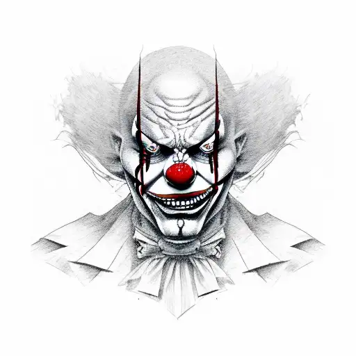 evil clown tattoo design idea
