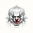 evil clown tattoo design idea