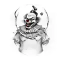 evil clown tattoo design idea