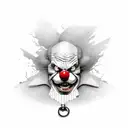 evil clown tattoo design idea