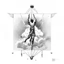 icarus falling from the sky tattoo design idea