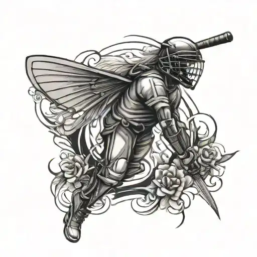 cricket angel tattoo design idea