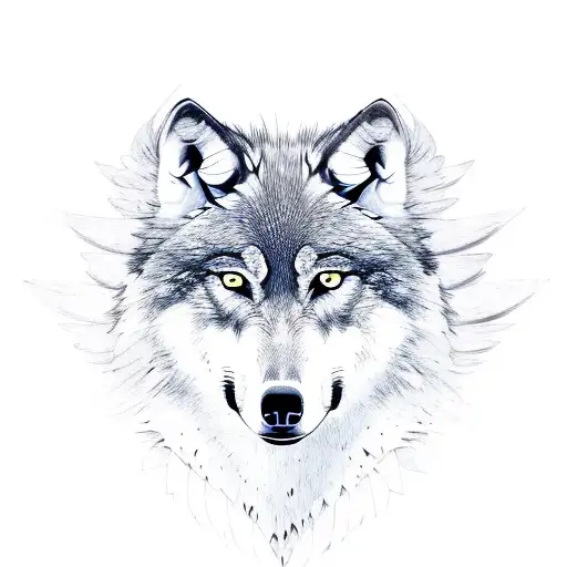 wolf with wing tattoo design idea