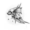 Vampyrum Spectrum bat profile tattoo design idea