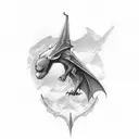 Vampyrum Spectrum bat profile tattoo design idea