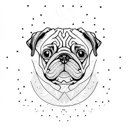 pug estrela tattoo design idea
