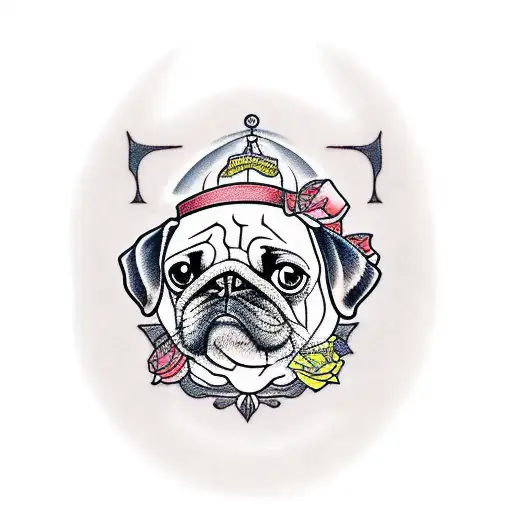 pug tattoo design idea