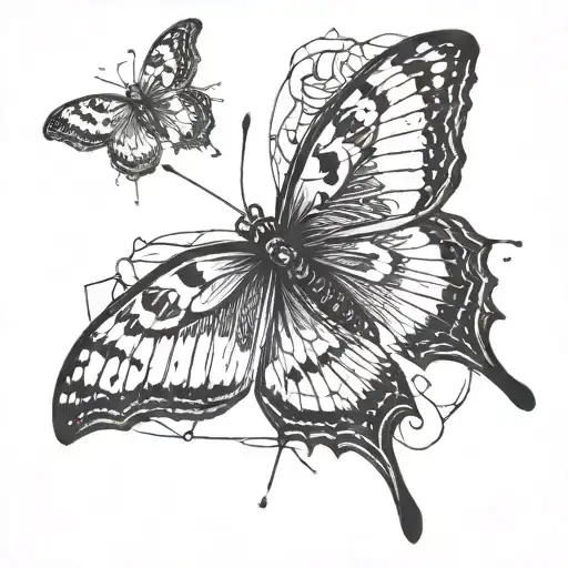 butterfly with a broken wing tattoo design idea