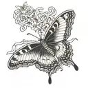 butterfly with a broken wing tattoo design idea