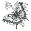 butterfly with a broken wing tattoo design idea
