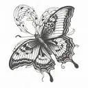 butterfly with a broken wing tattoo design idea